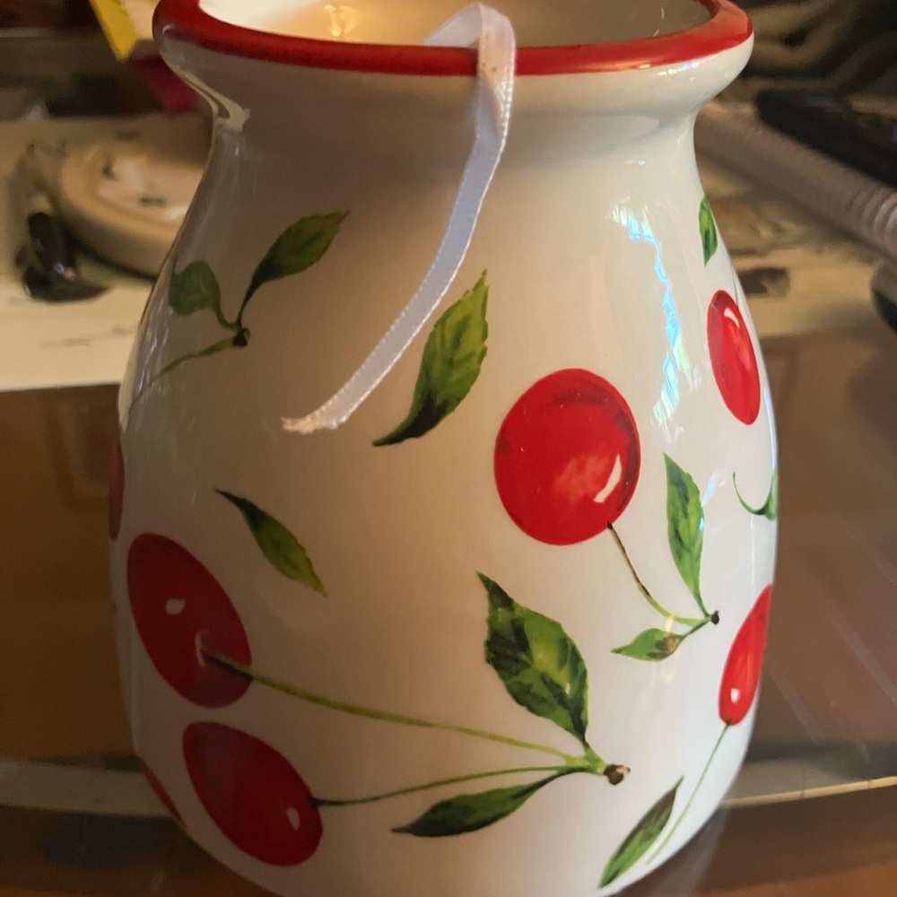 DEBI LILLY Cherry Design Ceramic Vase